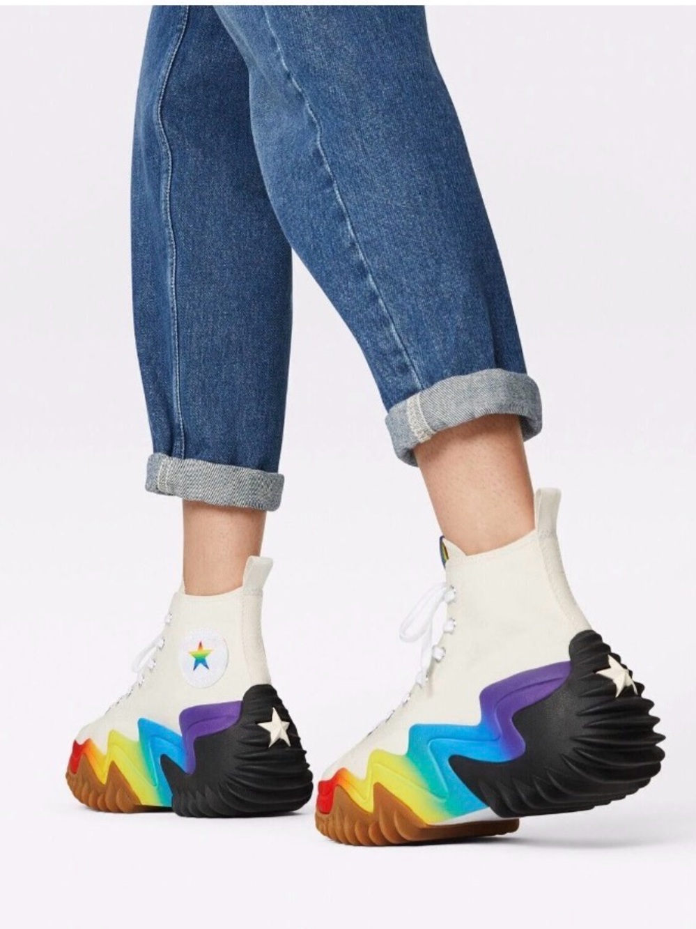 Converse Run Star Motion Pride UNISEX/Chunky Platform Sneaker W 6.5 M 5